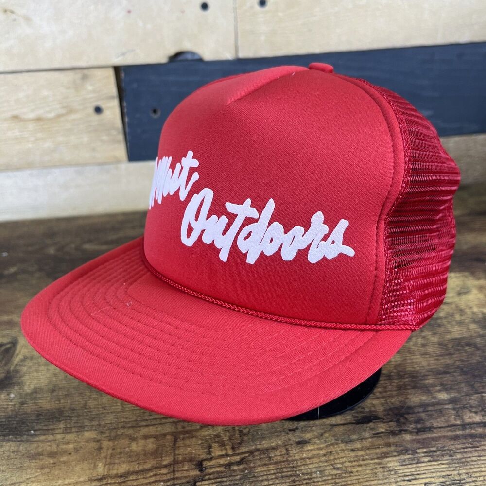 Midwest Outdoors Red Vintage Trucker Hat Mesh Snapback Baseball Cap